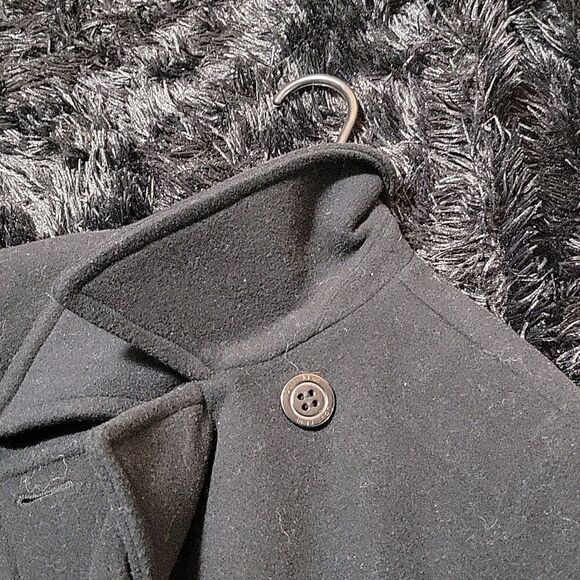 Calvin Klein Black Wool Pea Coat - Picture 7 of 9